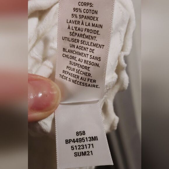 NWT BP Lettuce Hem Textured Stretch Off Shoulder Crop Top Sz M (runs small!) - Picture 8 of 11